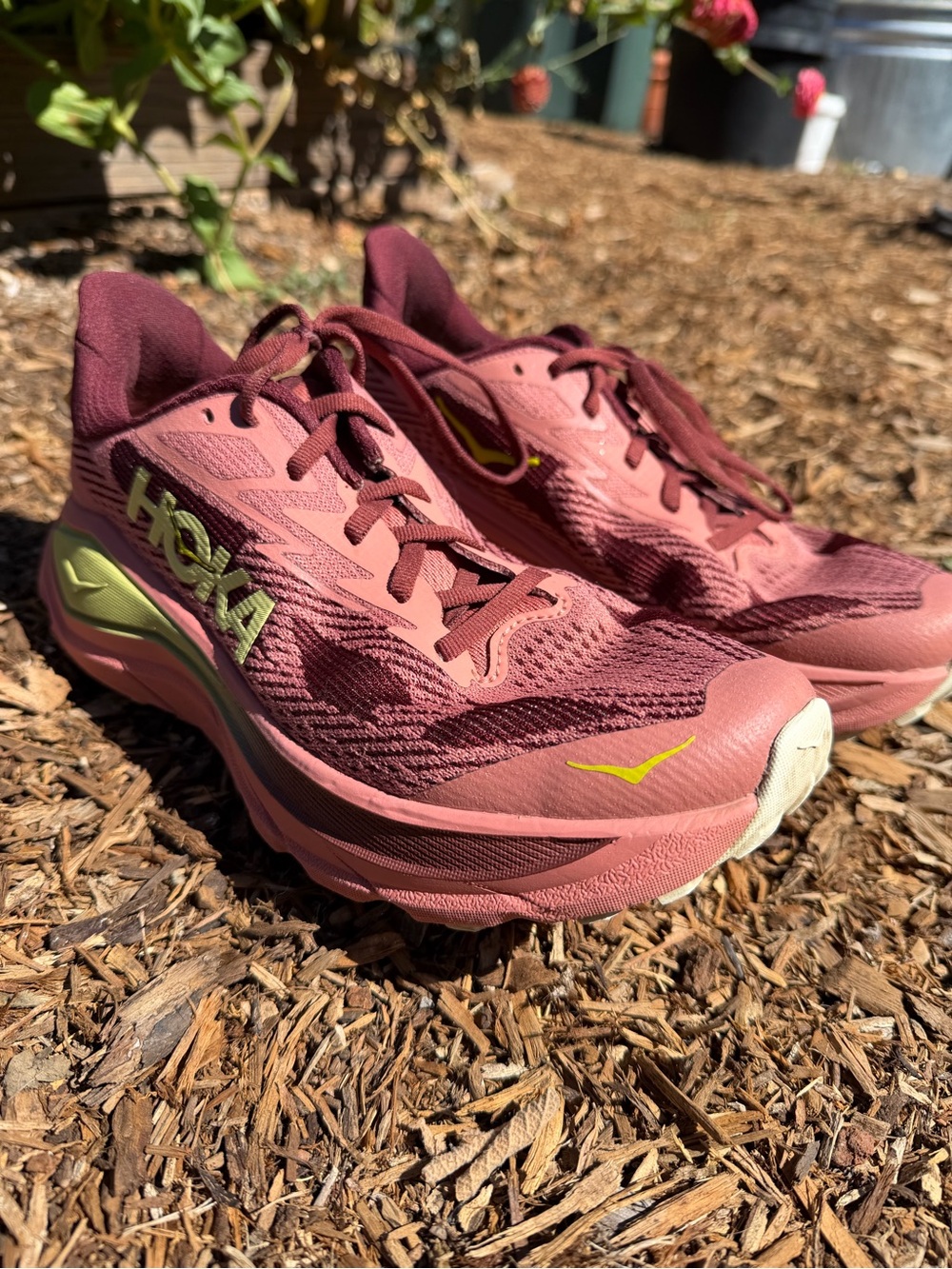 Hoka Blush/Dark Cedar Challenger trail running Shoes 8